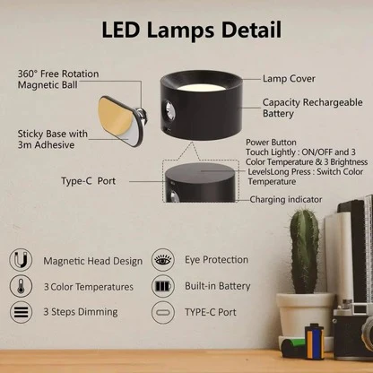 LumaGlow Wireless Magnetic Wall Light (2-Pack)
